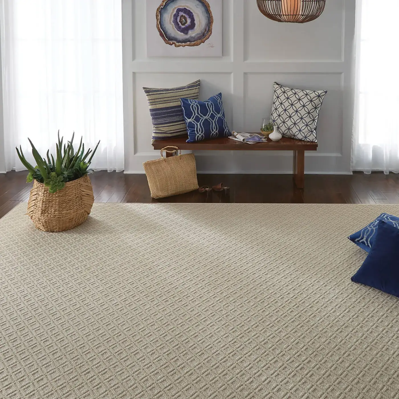 Shaw Floors Cutting Edge light sand-colored area rug | FloorCo.