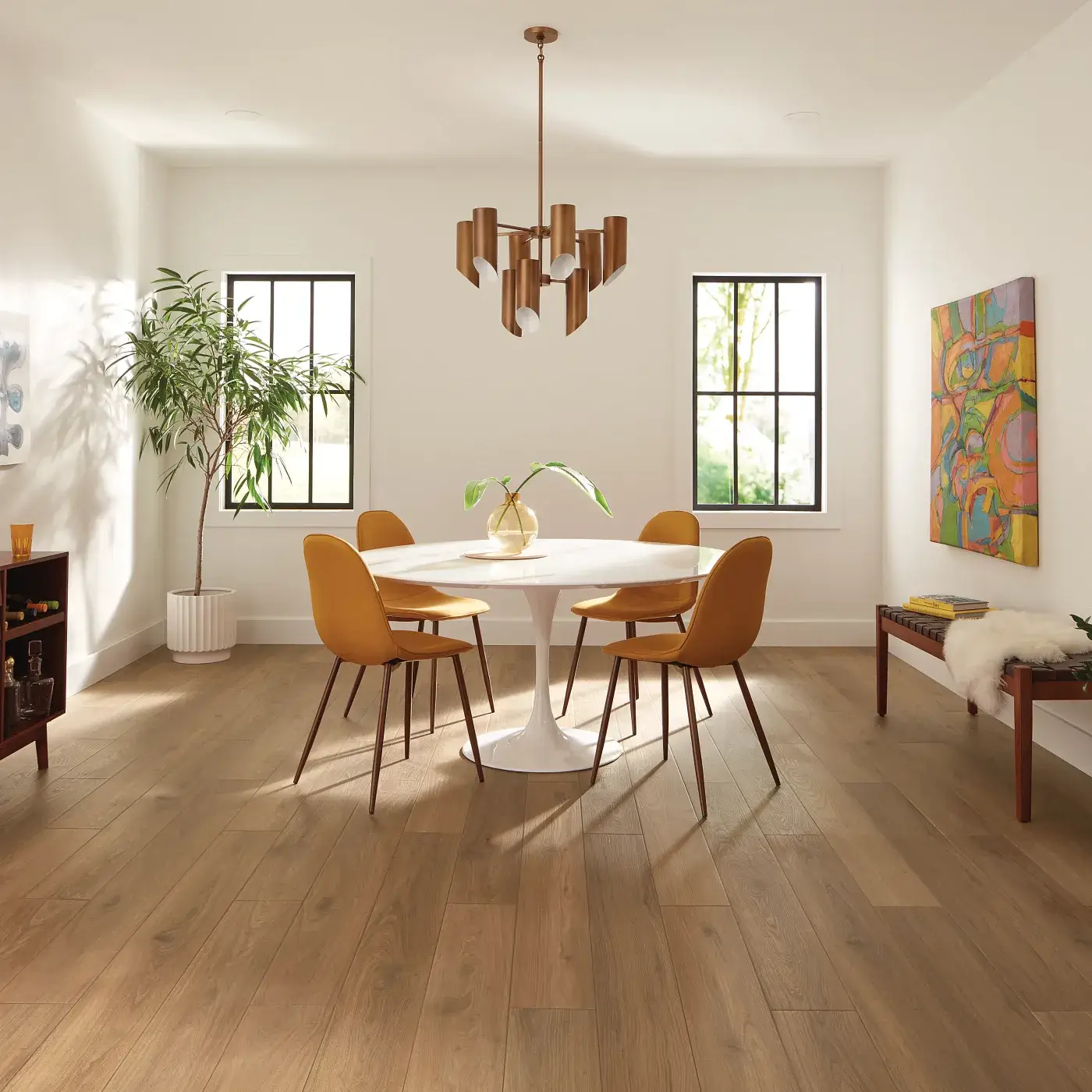 COREtec Luxury Vinyl in a warm light brown wood | FloorCo.