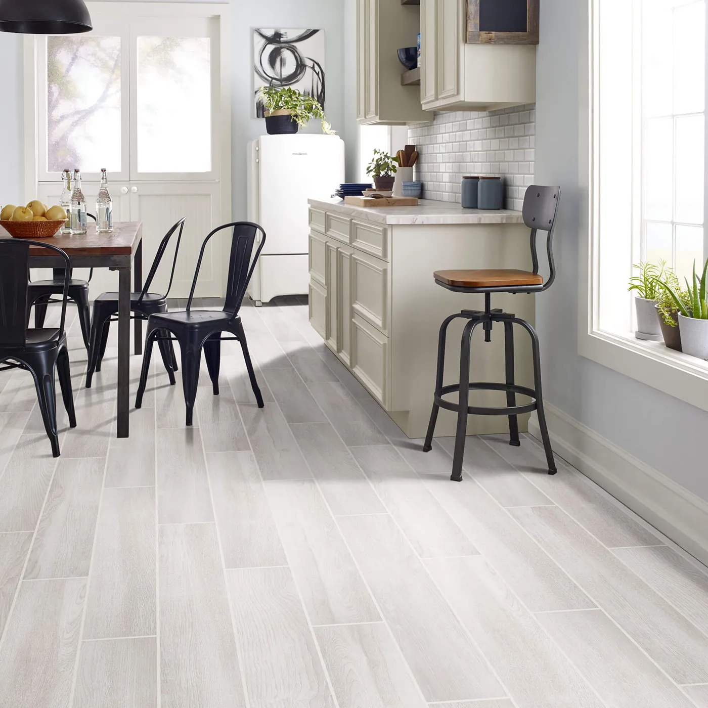 Shaw Floors light wood look tile in a kitchen | FloorCo.