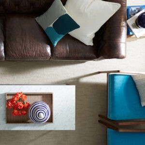 Overhead view of carpet in living area | Floorco Premium