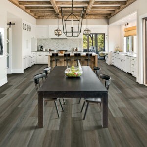 Wood-look laminate flooring in dining area | Floorco Premium
