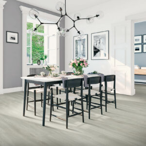Wood-look laminate flooring in dining room | Floorco Premium