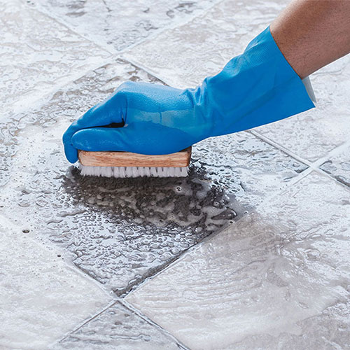 Hand scrubbing tile flooring | Floorco Premium