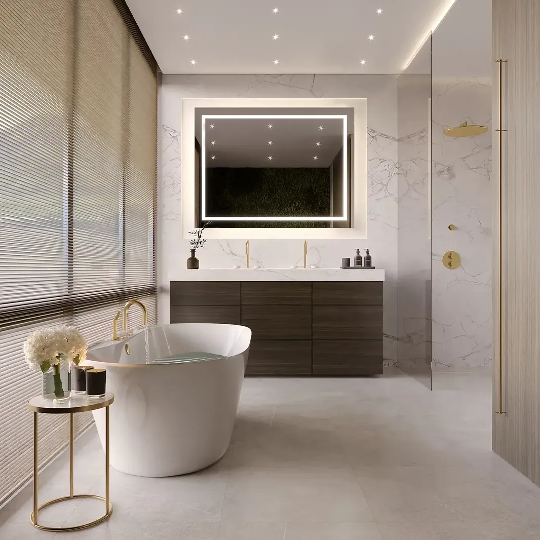 Mjork_Ash_HeroImage_Landscape Tile in Bathroom | FloorCo Premium